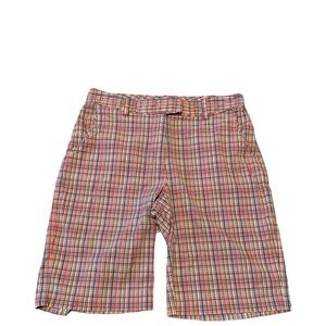 Lady Hagen golf shorts size 4 w/9”inseam.  3 pockets, pink plaid design